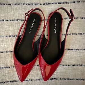 Madden Girl Glossy Red Slingback Flats